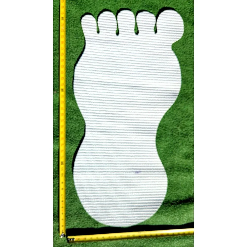 2pc Non-Slip Footprint Shape Soft Household PVC Foam Bath Floor Mat Set New